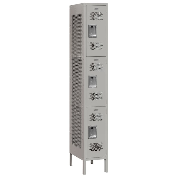 Salsbury Industries Wardrobe Locker, 12inW, Steel, 3 Tiers, Gray 73165GY-U
